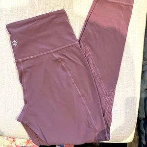 Athleta purple leggings with mesh details. Size S
